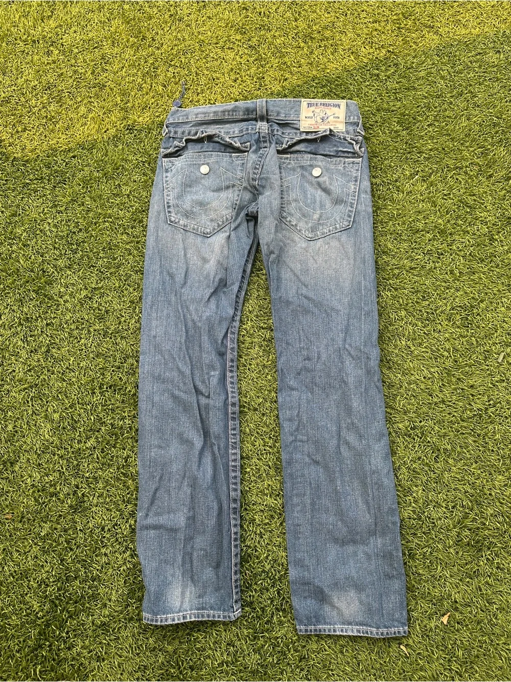 True Religion Men's Slim Straight Blue Jeans